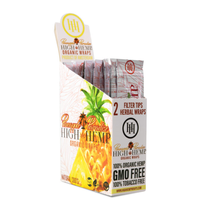 HIGH HEMP ORGANIC WRAPS PINEAPPLE PARADISE 25 PER BOX