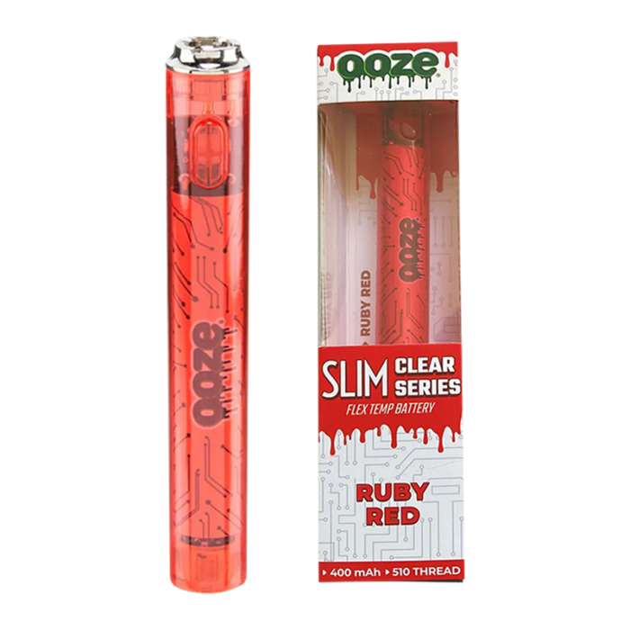 OOZE SLIM CLEAR SERIES VAPE PEN 400MAH RUBY RED