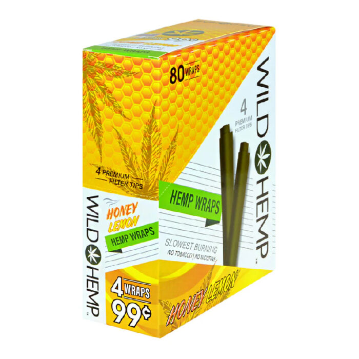WILD HEMP WRAPS 4 FOR .99C 20CT DISPLAY- HONEY LEMON