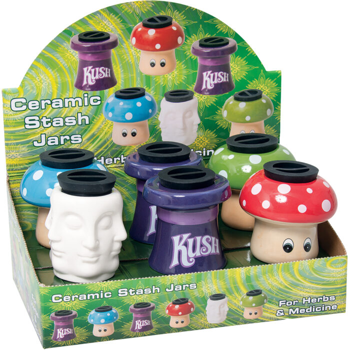 FUJIMA CERAMIC STASH JARS MIX DESIGN 5OZ 6CT BOX (MSJ2)