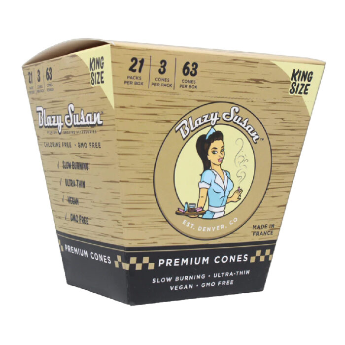 BLAZY SUSAN CONE KING SIZE UNBLEACHED (BROWN) 3 PACK 21 PER BOX