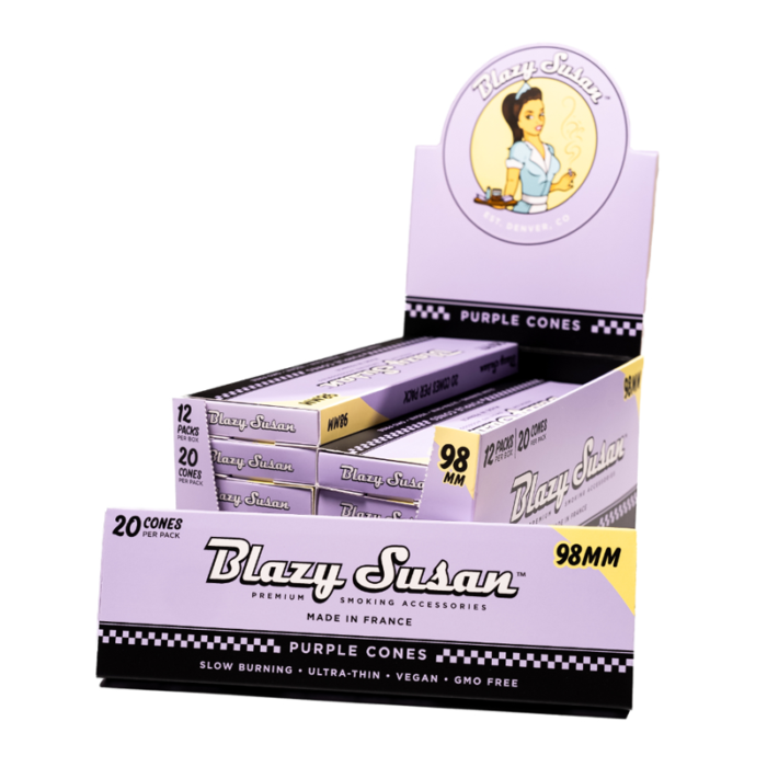 BLAZY SUSAN PURPLE CONE 98MM 20CT PACK 12 PACKS PER BOX