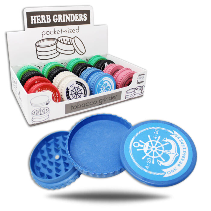 ACRYLIC GRINDER WITH SKULL THEME 2 PART 63MM -BOX OF 16