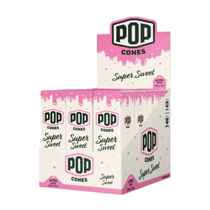 POP CONES ULTRA THIN KING SIZE CONES 3PK/ 24CT DISPLAY - SUPER SWEET