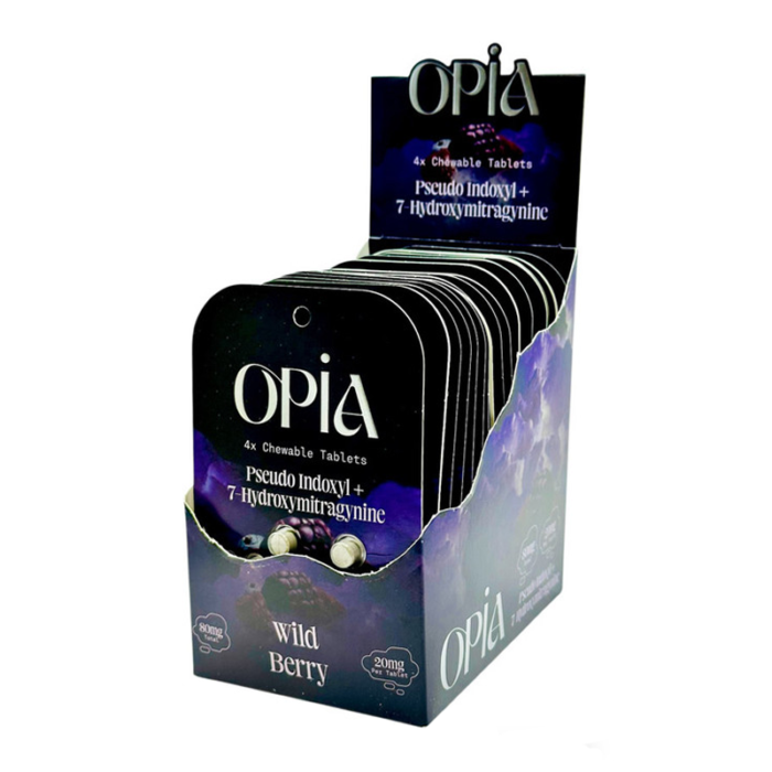 OPIA 7-HYDROXYMITRAGYNINE & PSEUDOINDOXYL CHEWABLE TABLETS 4CT PK 80MG (20MG PER TAB) - BOX OF 10 PACK