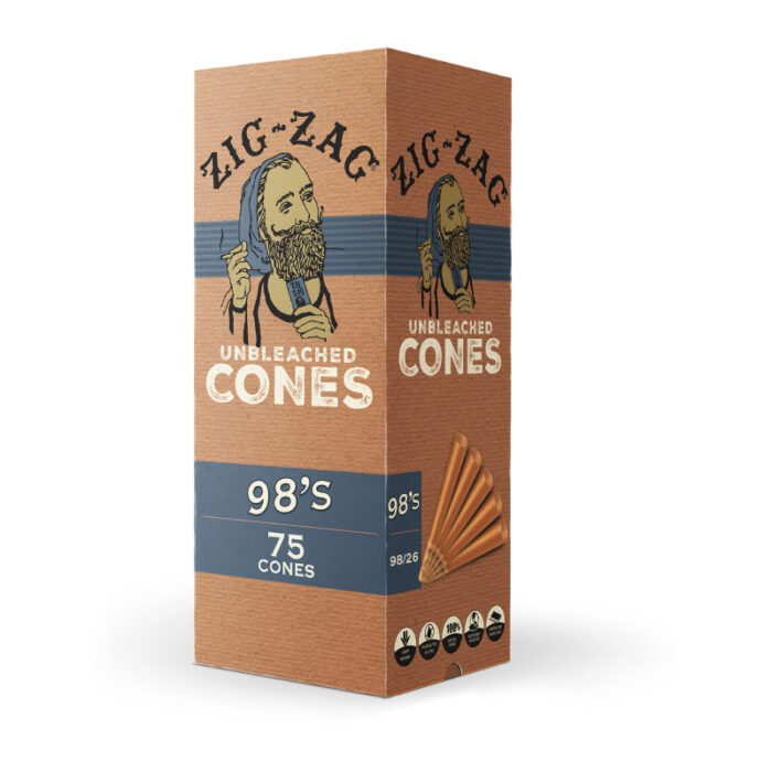 ZIG ZAG CONE 98'S UNBLEACHED PACK OF 75 CONES