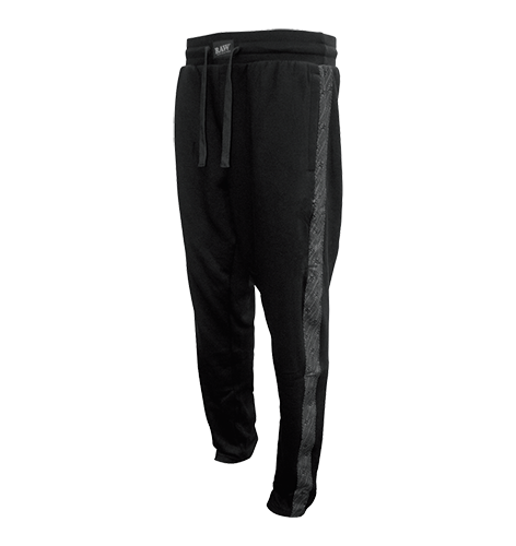 RAW BLACK SWEATPANTS WITH TONAL SIDE LOGO SMALL