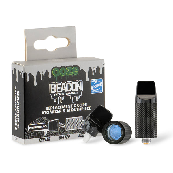 OOZE BEACON C-CORE ATOMIZER & MOUTHPIECE PANTHER BLACK 2CT PACK