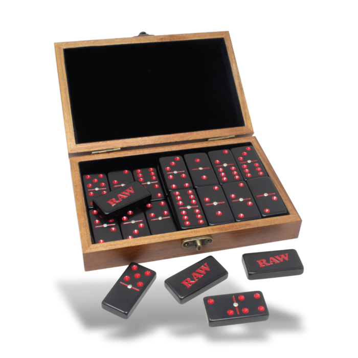 RAW DOMINO SET BOX (DOUBLE SIX DOMINOES SET OF 28)