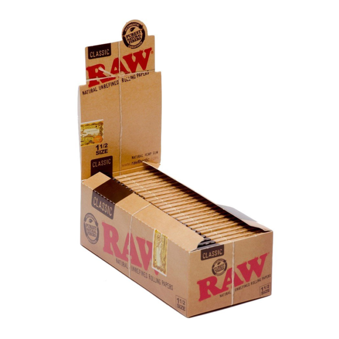 RAW NATURAL UNREFINED ROLLING PAPER 1.50 - 25PK