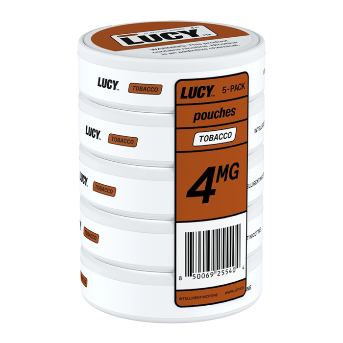 LUCY NICOTINE POUCH - TOBACCO 4MG - 5-CT