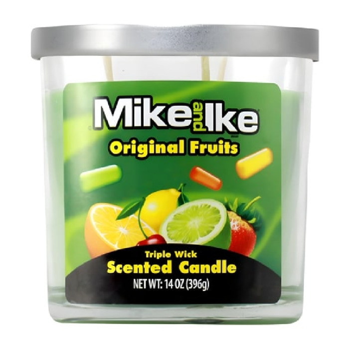 CANDY CANDLE 14OZ MIKE AND IKE ORIGINAL FRUITS