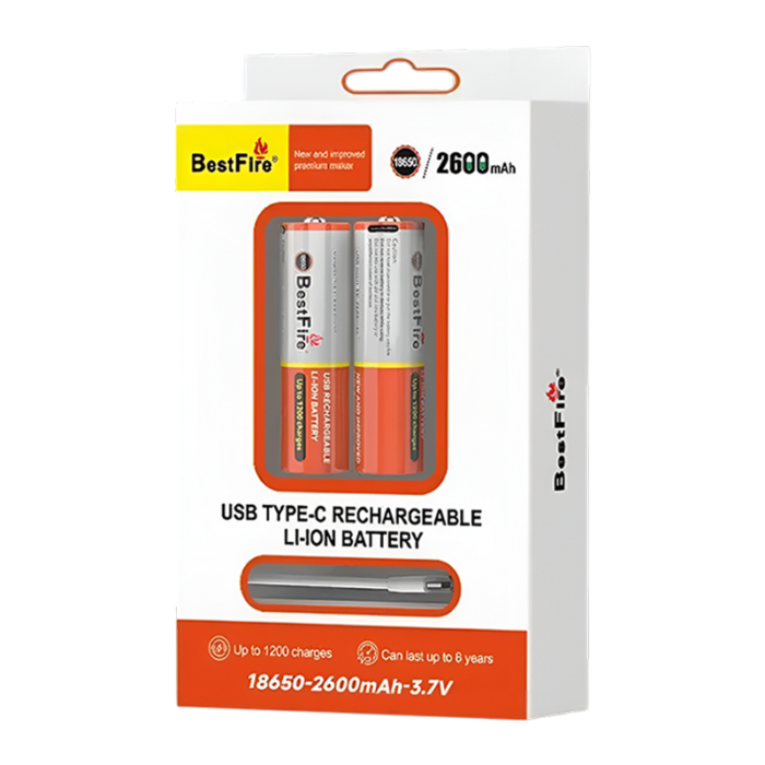 BESTFIRE 18650 BATTERY 2600MAH 2PK