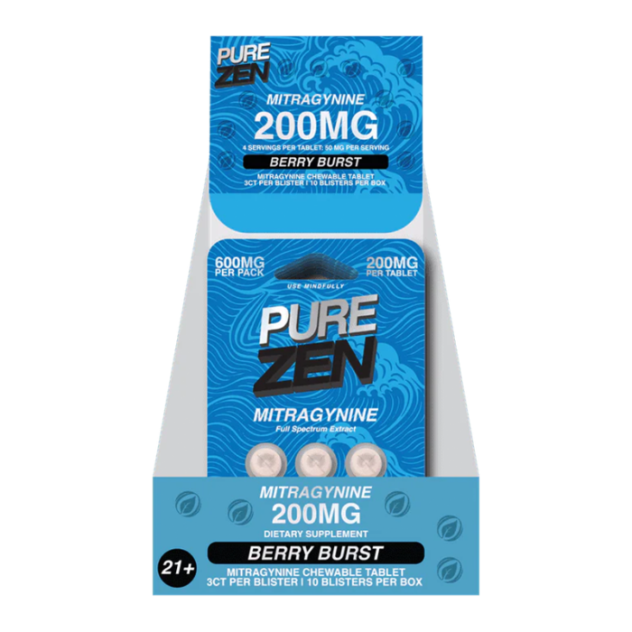 PURE ZEN 7 MITRAGYNINE 3CT TABLETS 200MG - PACK OF 10