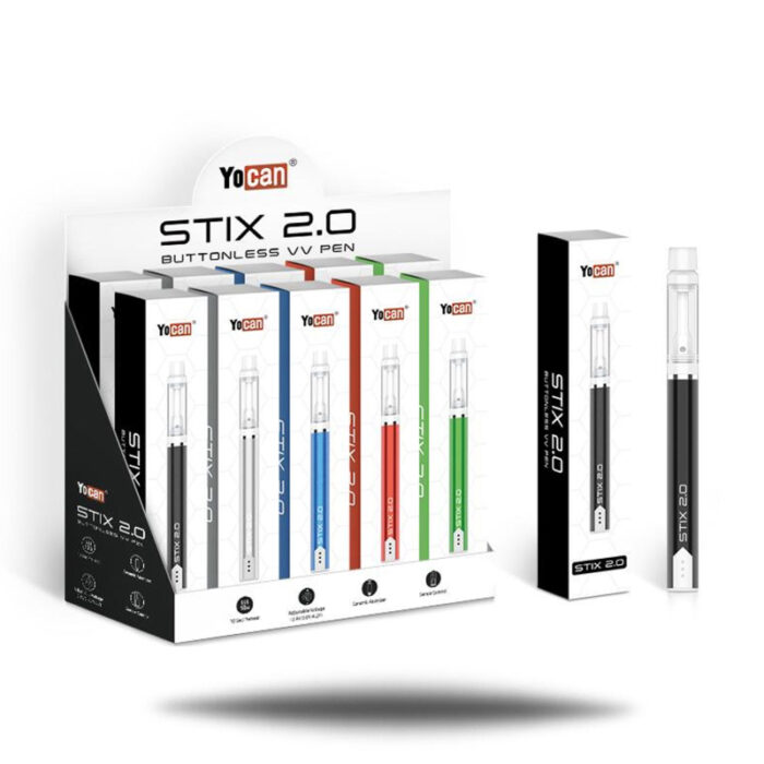 YOCAN KEEN STIX 2.0 VAPORIZER BUTTONLESS MIXED COLOR -BOX OF 10