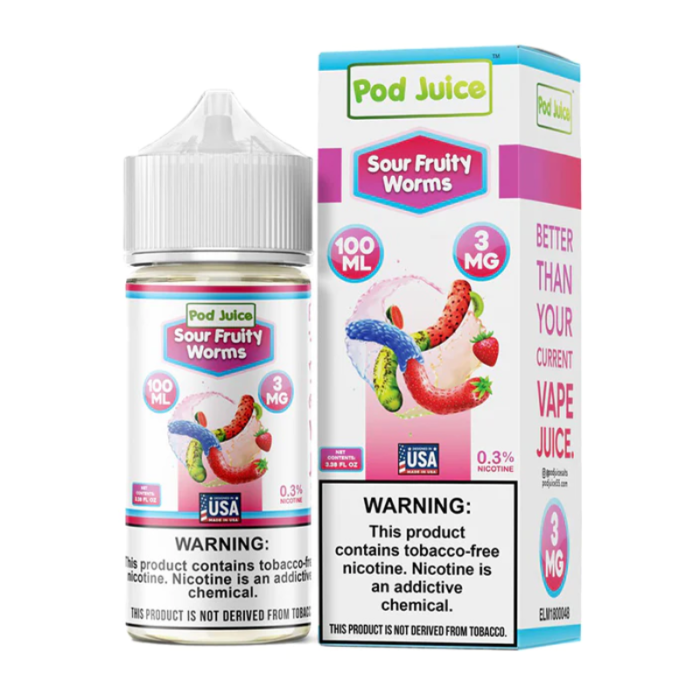 POD JUICE SOUR FRUITY WORMS