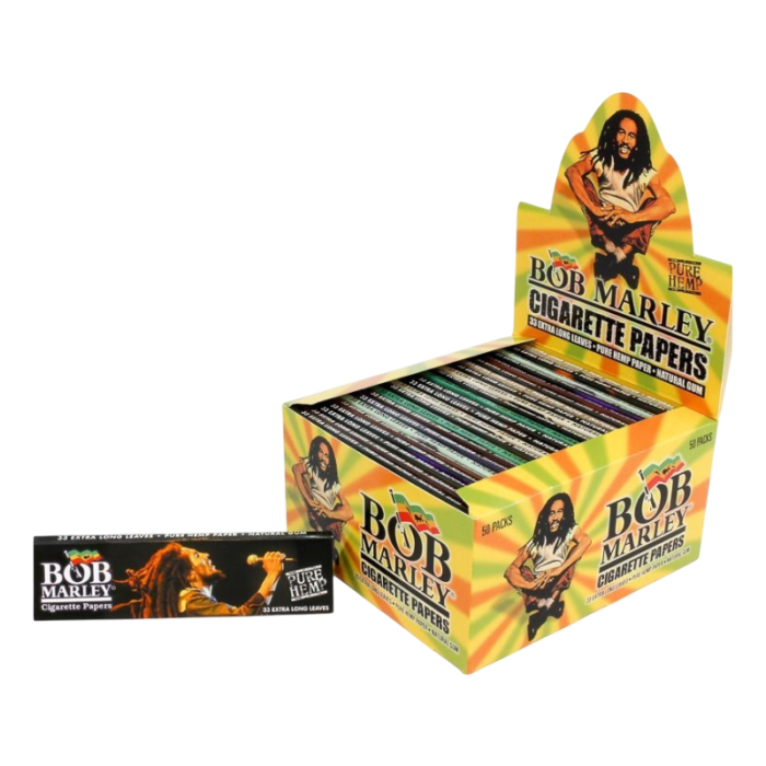 BOB MARLEY KINGSIZE PURE HEMP ROLLING PAPERS 50 PER BOX