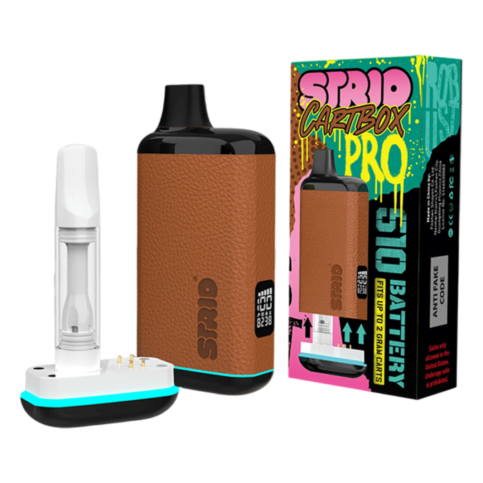 STRIO PRO CARTBOX 2G 510 BATTERY EXPRESSO BROWN (LEATHER) - BOX OF 10