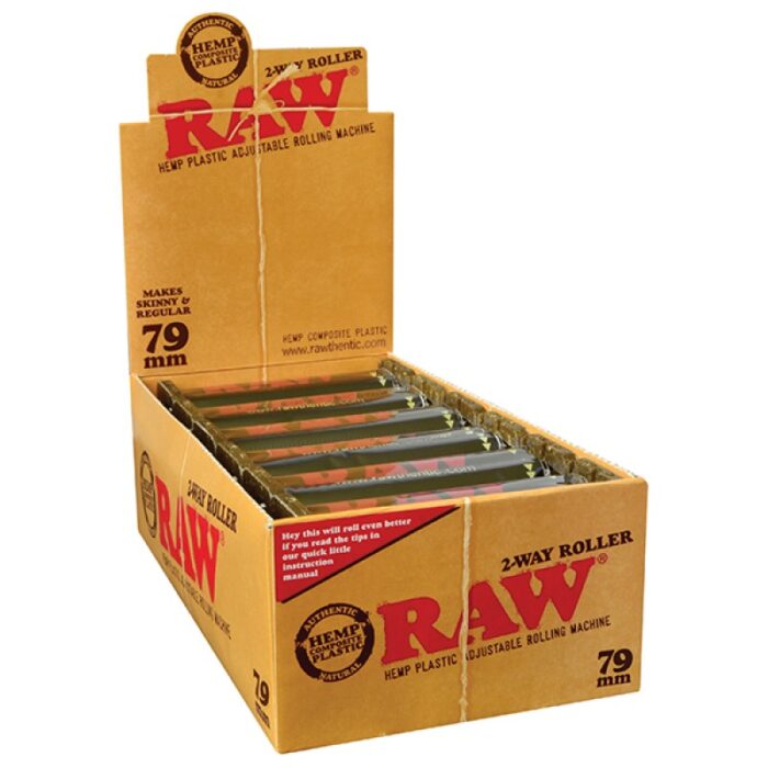 RAW 79MM 2 WAY HEMP PLASTIC ROLLING MACHINES 12 PER BOX