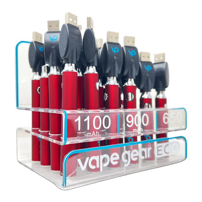 VAPE GEAR ECONOMY BATTERY 24CT DISPLAY RED