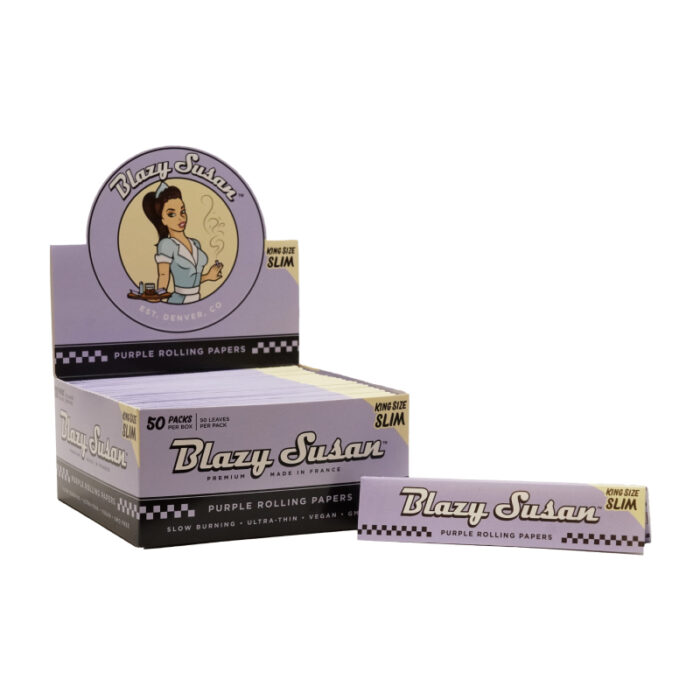BLAZY SUSAN PURPLE ROLLING PAPER KING SIZE SLIM 50 PER BOX