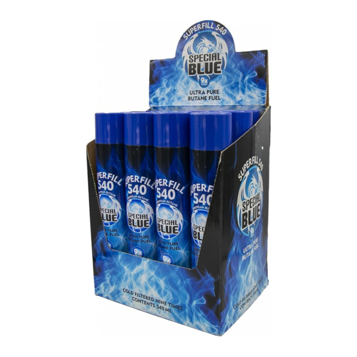SPECIAL BLUE 9X 540ML SUPER FILL JUMBO BUTANE - BOX OF 12
