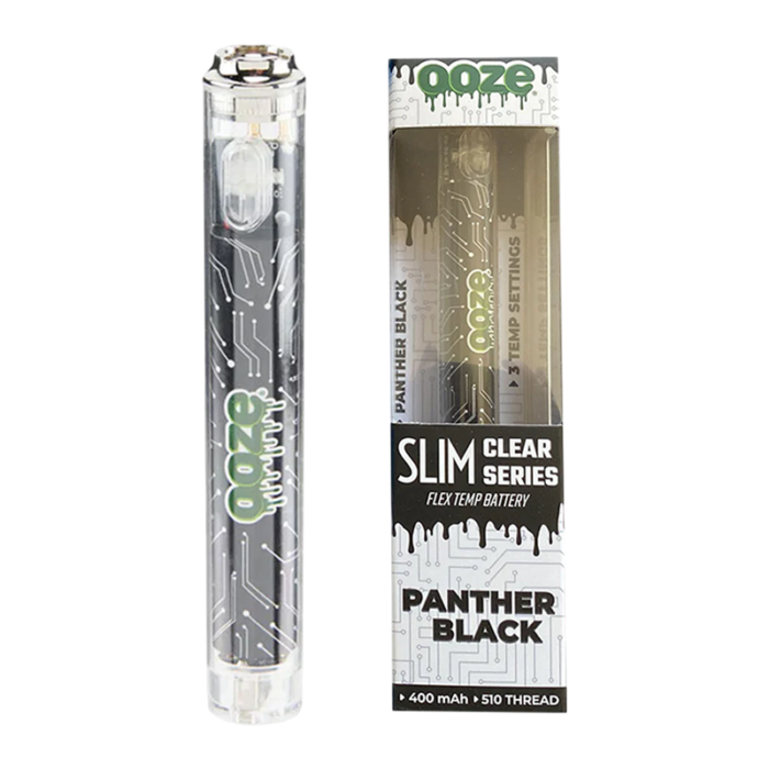 OOZE SLIM CLEAR SERIES VAPE PEN 400MAH PANTHER BLACK