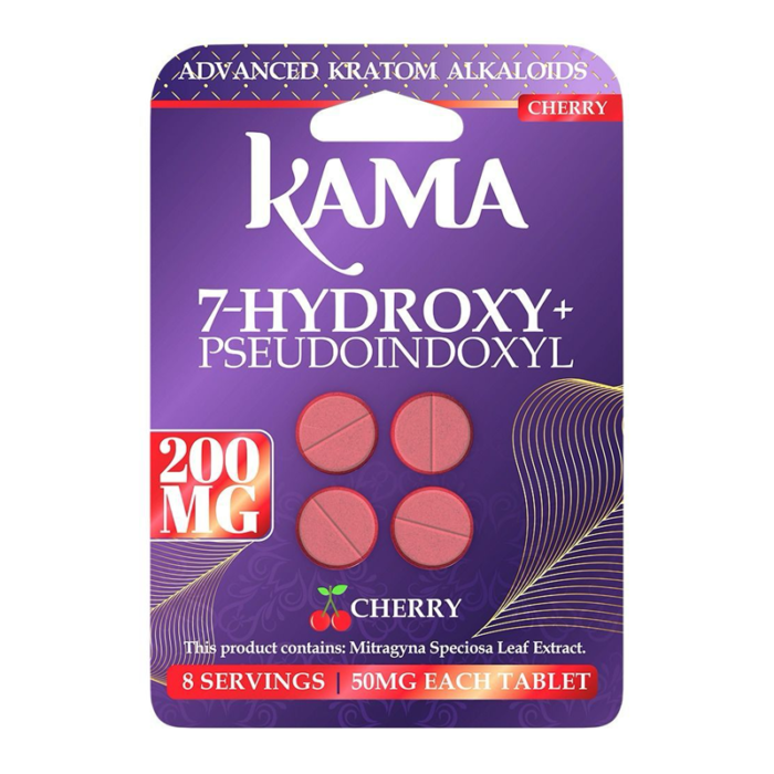 KAMA 7-HYDROXY + PSEUDOINDOXYL ADVANCE KRATOM 4CT PACK 200MG -BOX OF 10 PACK