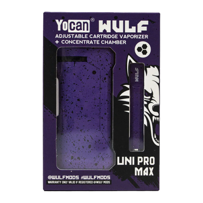 WULF UNI PRO MAX CARTRIDGE VAPORIZER PURPLE BLACK SPATTER PCS