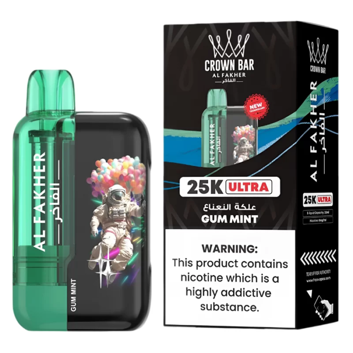 AL FAKHER CROWN BAR ULTRA DISPOSABLE 25000 PUFFS -BOX OF 5