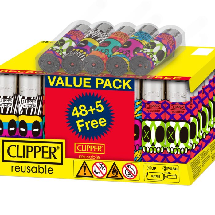 CLIPPER LIGHTER CLASSIC SKULLS LIFE 48CT DISPLAY