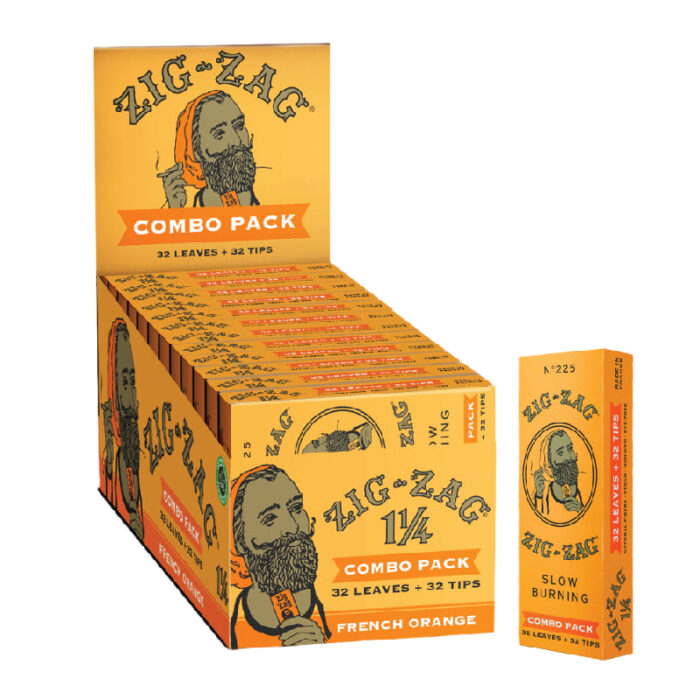 ZIG ZAG COMBO PACK 1.25 LEAVES & TIPS FRENCH ORANGE BOX OF 24 BOOKLETS
