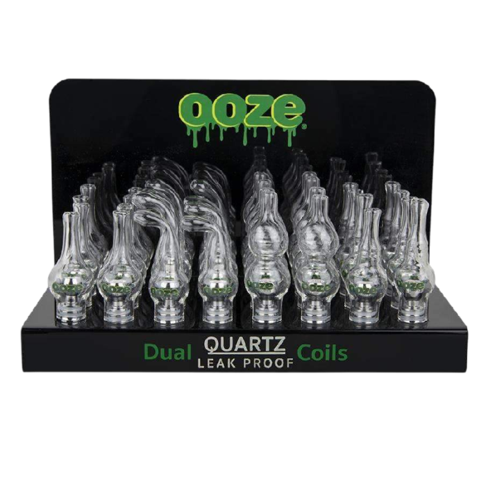OOZE FIESTA GLASS GLOBE DUAL TITANIUM QUARTZ COIL DISPLAY 32CT