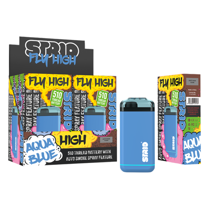 STRIO FLY HIGH AUTO SMOKING 510 THREAD BATTERY AQUA BLUE - PACK OF 6