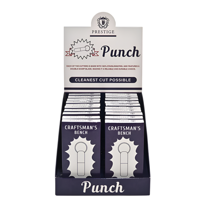 PRESTIGE CIGAR PUNCH CRAFTSMANS BENCH BLACK -BOX OF 20 PCS(AC010)