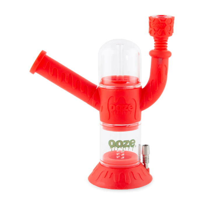 OOZE CRANIUM SILICONE WATER PIPE & NECTAR COLLECTOR- SCARLET