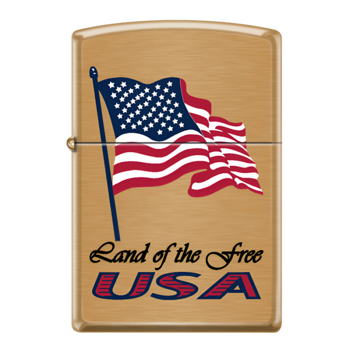 ZIPPO LAND OF FREE USA FLAG