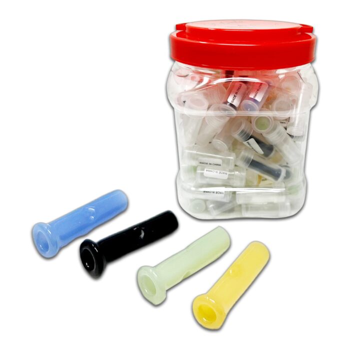 MIXED COLOR GLASS TIPS -100CT JAR