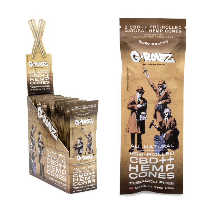 G-ROLLZ | BANKSY'S GRAFFITI - 2X 'ALL NATURAL' PRE-ROLLED CBD++ HEMP CONES 15 PACK