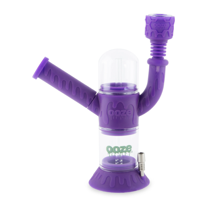 OOZE CRANIUM SILICONE WATER PIPE & NECTAR COLLECTOR- ULTRA PURPLE