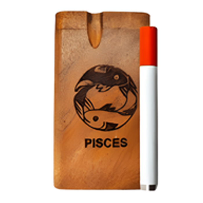 LARGE ZODIAC DUGOUT W/ METAL CIGARETTE