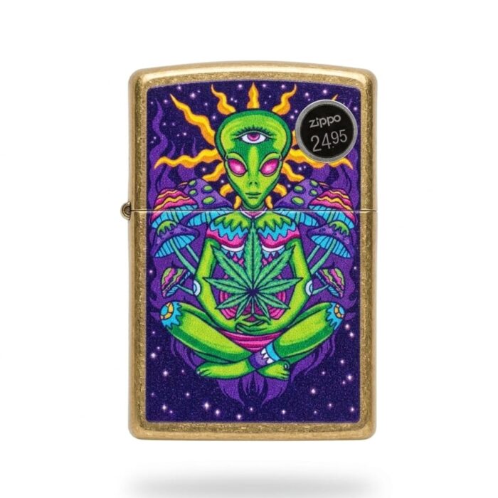 ZIPPO ALIEN CANNABIS DESIGN
