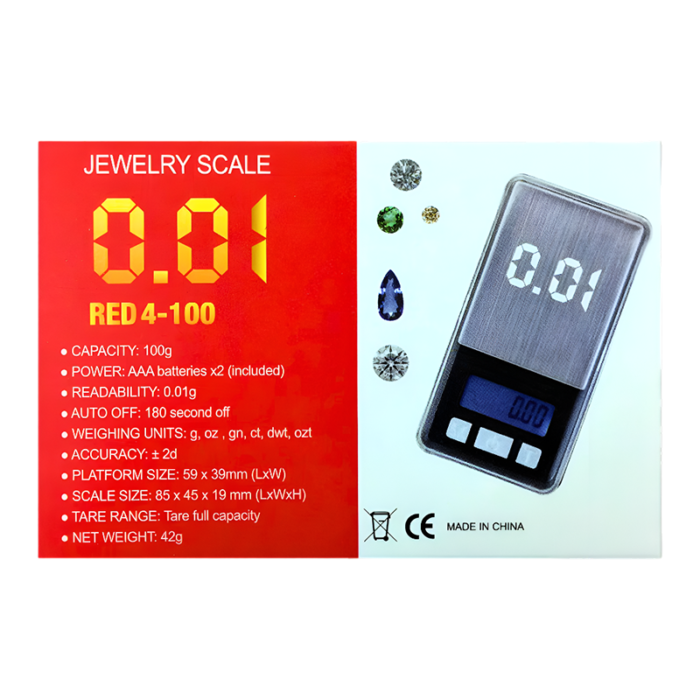 JEWELRY SCALE RED 5 -100 (100G X 0.01G)