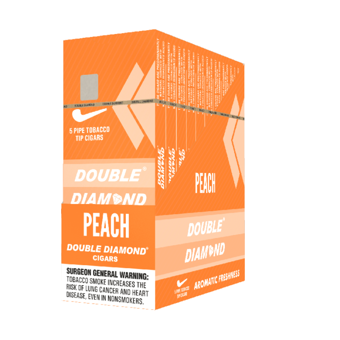 DOUBLE DIAMOND TIP CIGAR PEACH 5X10