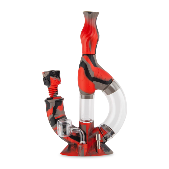 OOZE ECHO SILICON GLASS WATER PIPE & NECTAR COLLECTOR -AFTER MIDNIGHT