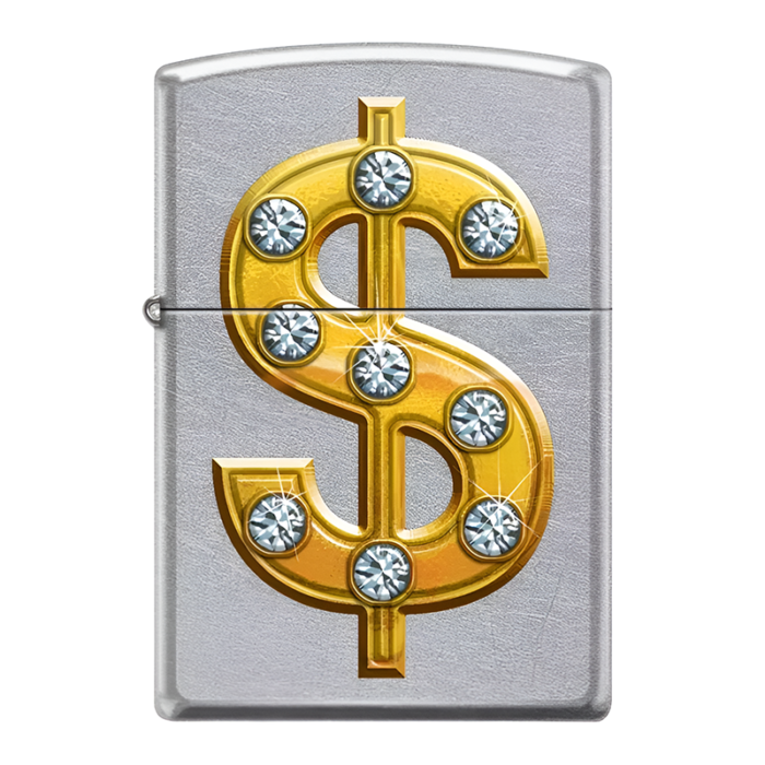 ZIPPO BLING DOLLAR SIGN DESIGN
