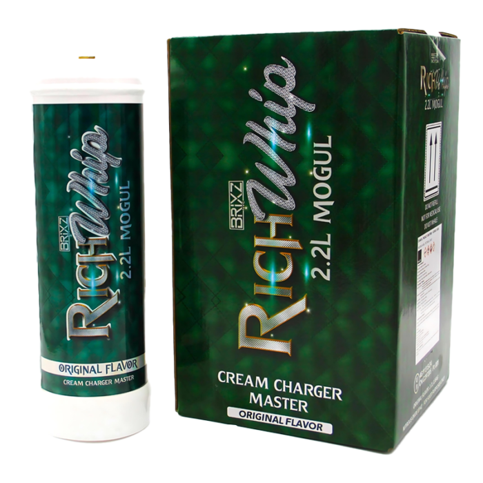 BRIXZ NYC RICH WHIP CREAM CHARGERS 2.2L CYLINDER ORIGINAL -BOX OF 4