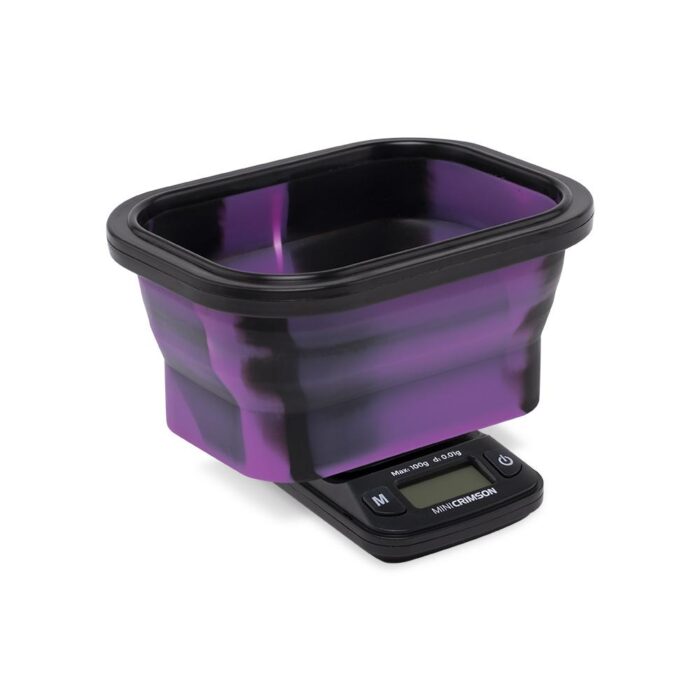 TRUWEIGH SCALE MINI CRIMSON WITH COLLAPSIBLE BOWL 100G X 0.01G BLACK PURPLE