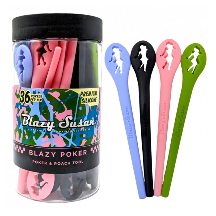BLAZY SUSAN CONE POKER & ROACH TOOL - ASSORTED COLORS - 36CT JAR